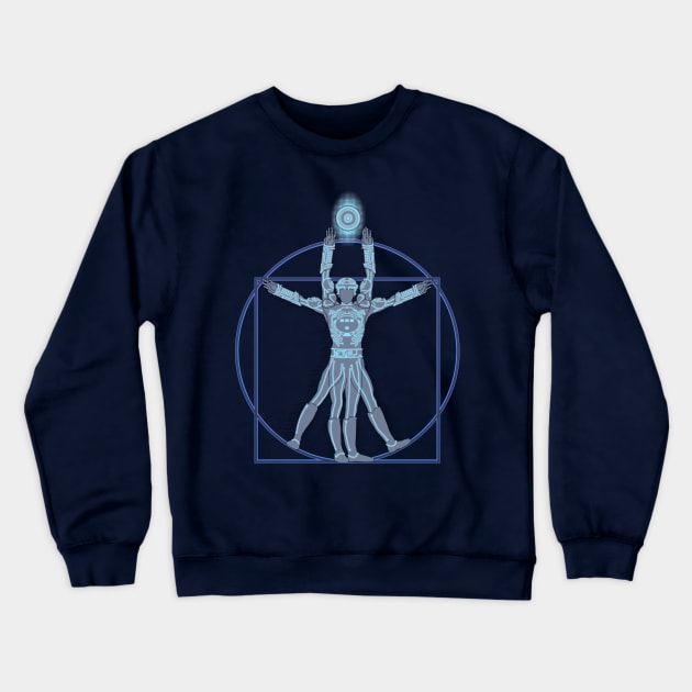 Vitruvian Tron Crewneck Sweatshirt by jaredBdesign